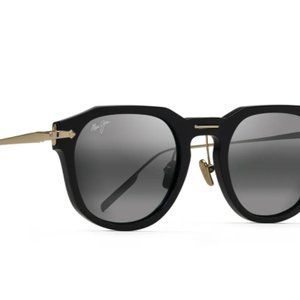 LUXURY MAUI JIM GREY ALIKA BLACK W/GOLD_NEW WITH BOX